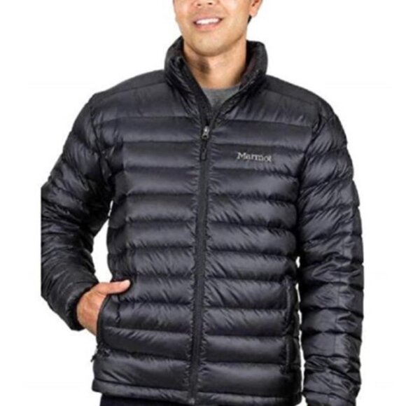 Marmot Men's Azos Down Black Puffer Jacket Coat Sz M 700 Fill Duck Down - Picture 1 of 16
